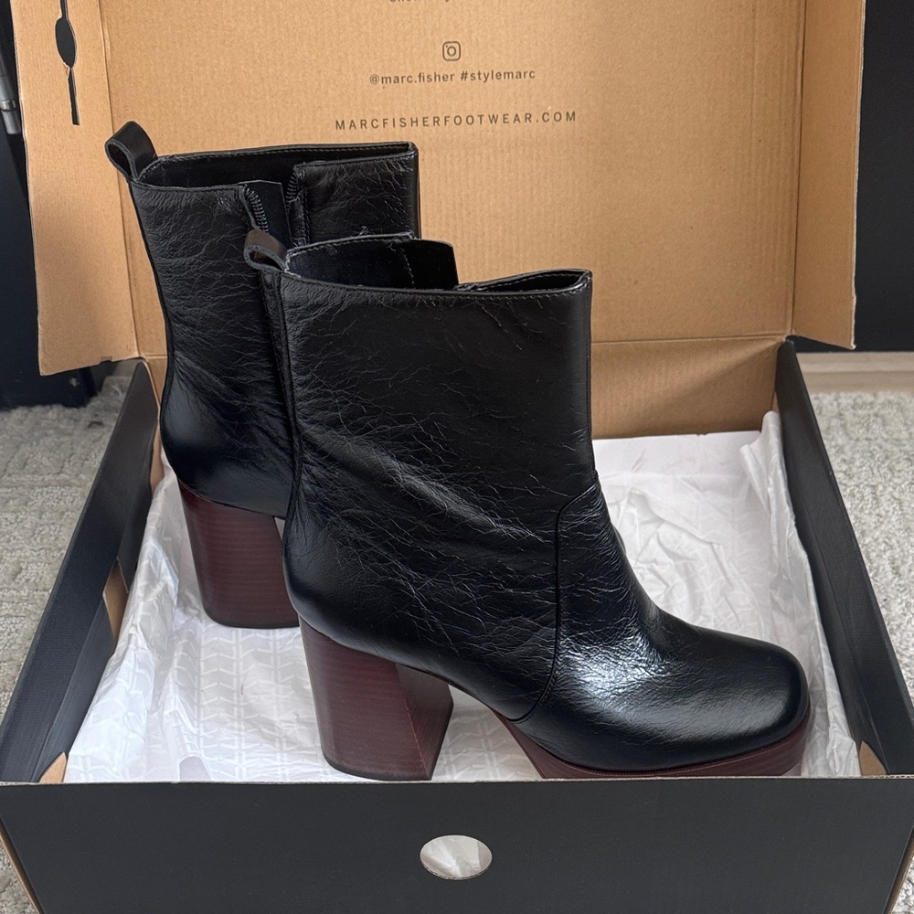Marc Fisher Black Heeled Boots